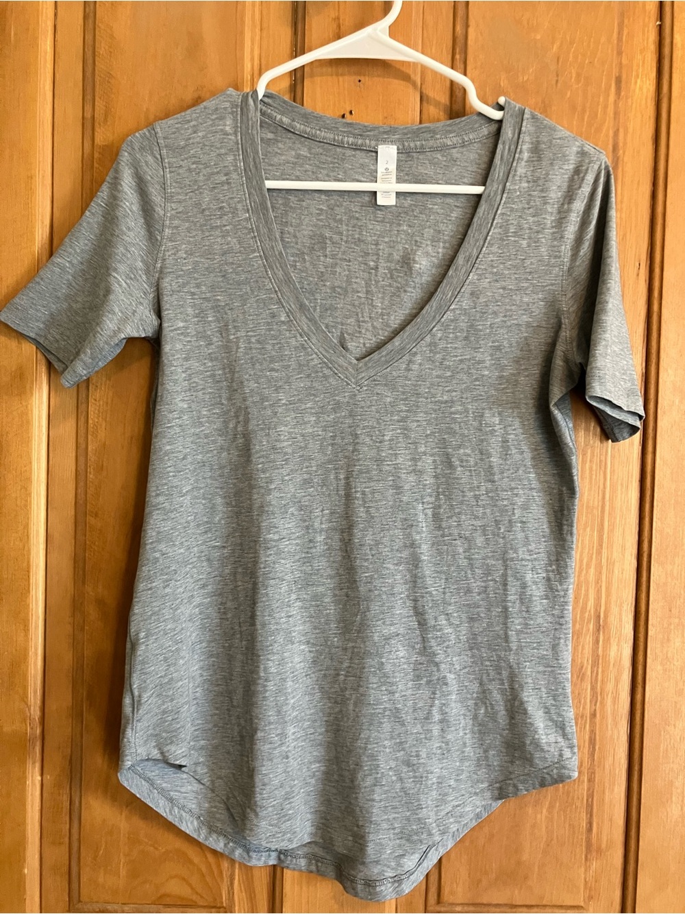 lululemon athletica V-Neck Short Sleeve Tee - Heather Gray